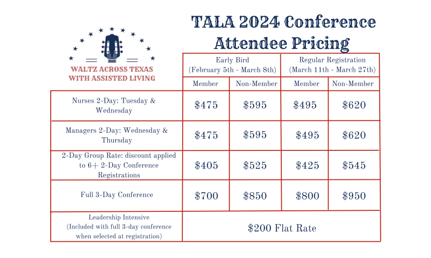 2024 Conference Pricing Grid Larger Image 